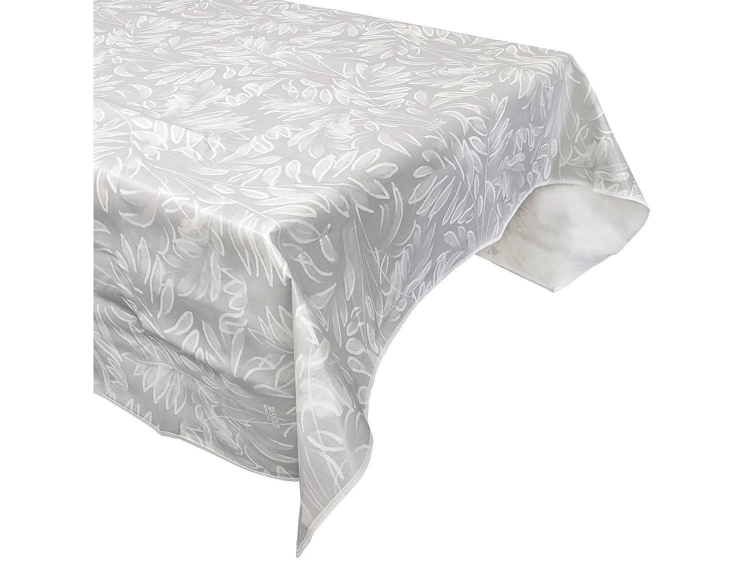 Nappe rectangulaire 130x160 cm antitaches VERDURE gris