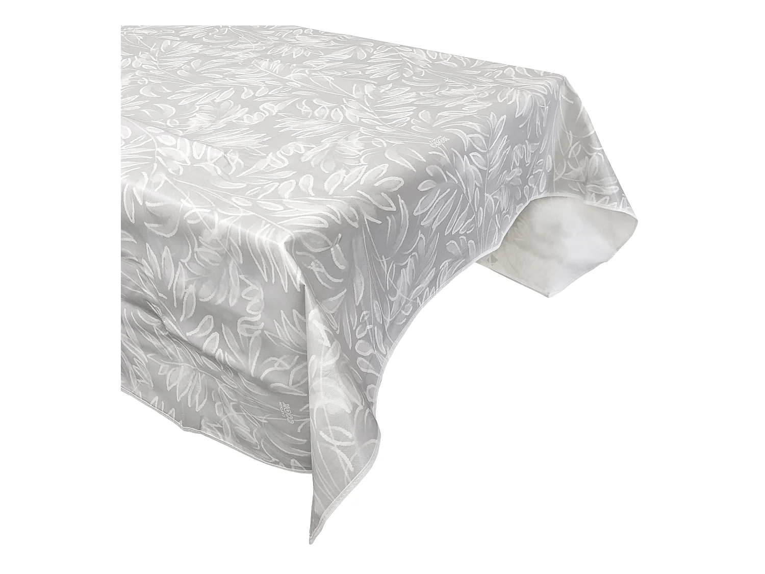 Nappe rectangulaire 130x160 cm antitaches VERDURE gris