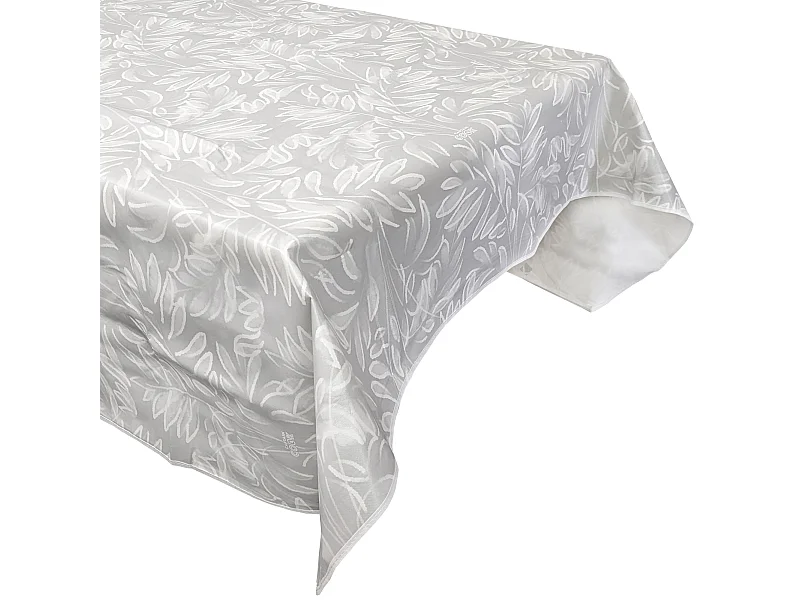 Nappe rectangulaire 140x180 cm antitaches VERDURE gris
