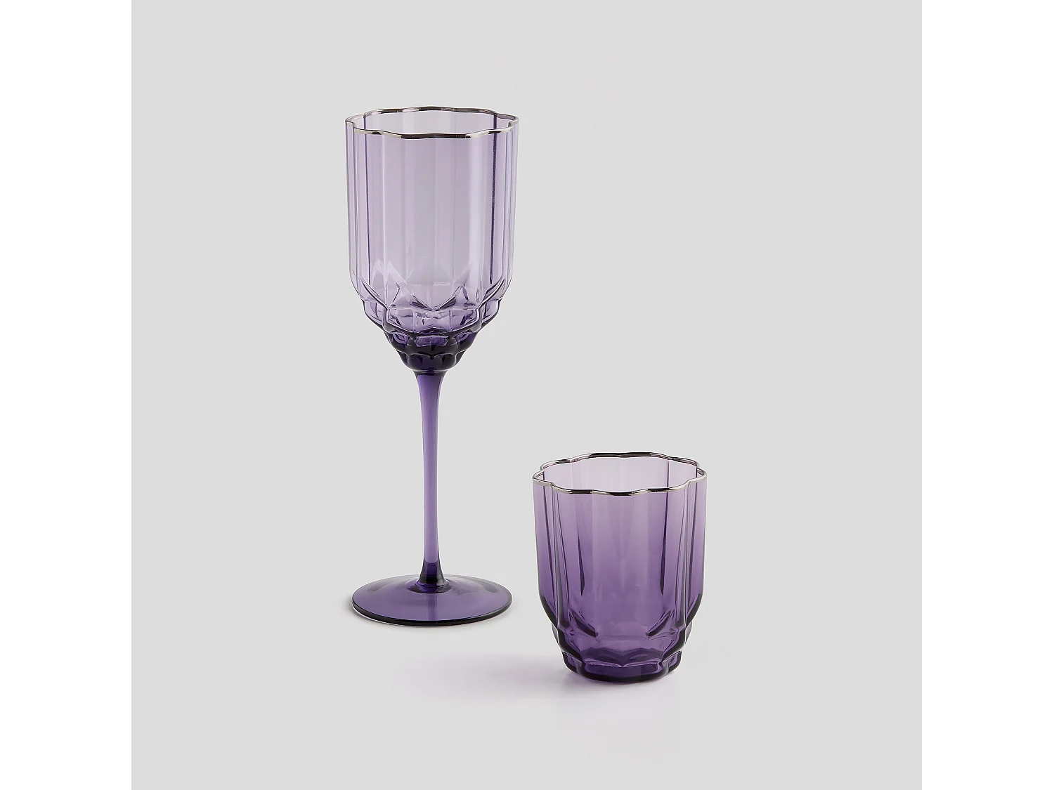Verre À Vin Flavia Violet Moyen 24 x 8 x 7.8 x 8.2