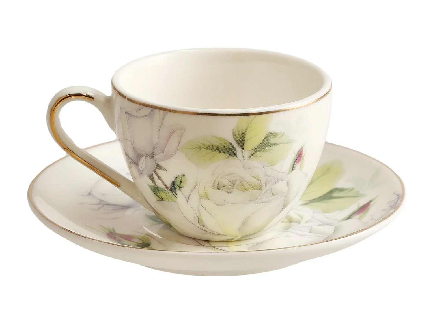 Espressotasse Mit Untertasse Arroso mittelweiß 90 ml