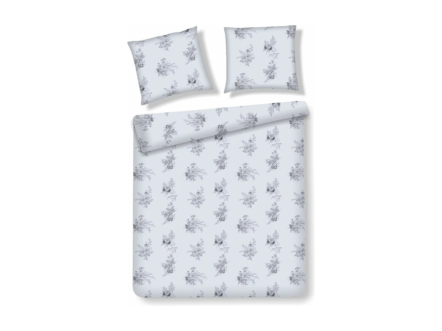 Baumwollbettwäsche Ibisco Hellblau 160 x 200