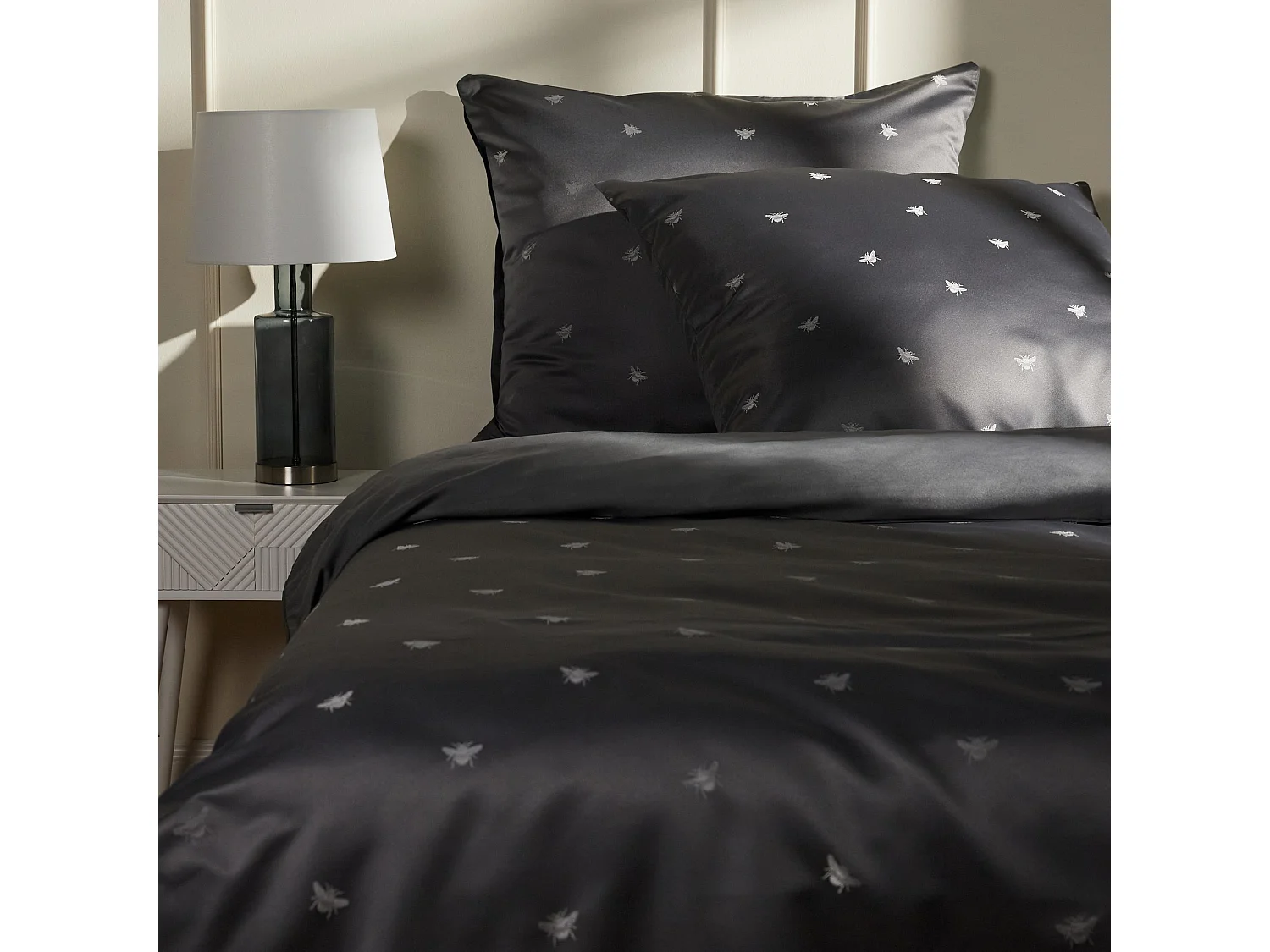 Drap En Jacquard Beliamo gris foncé 200 x 220