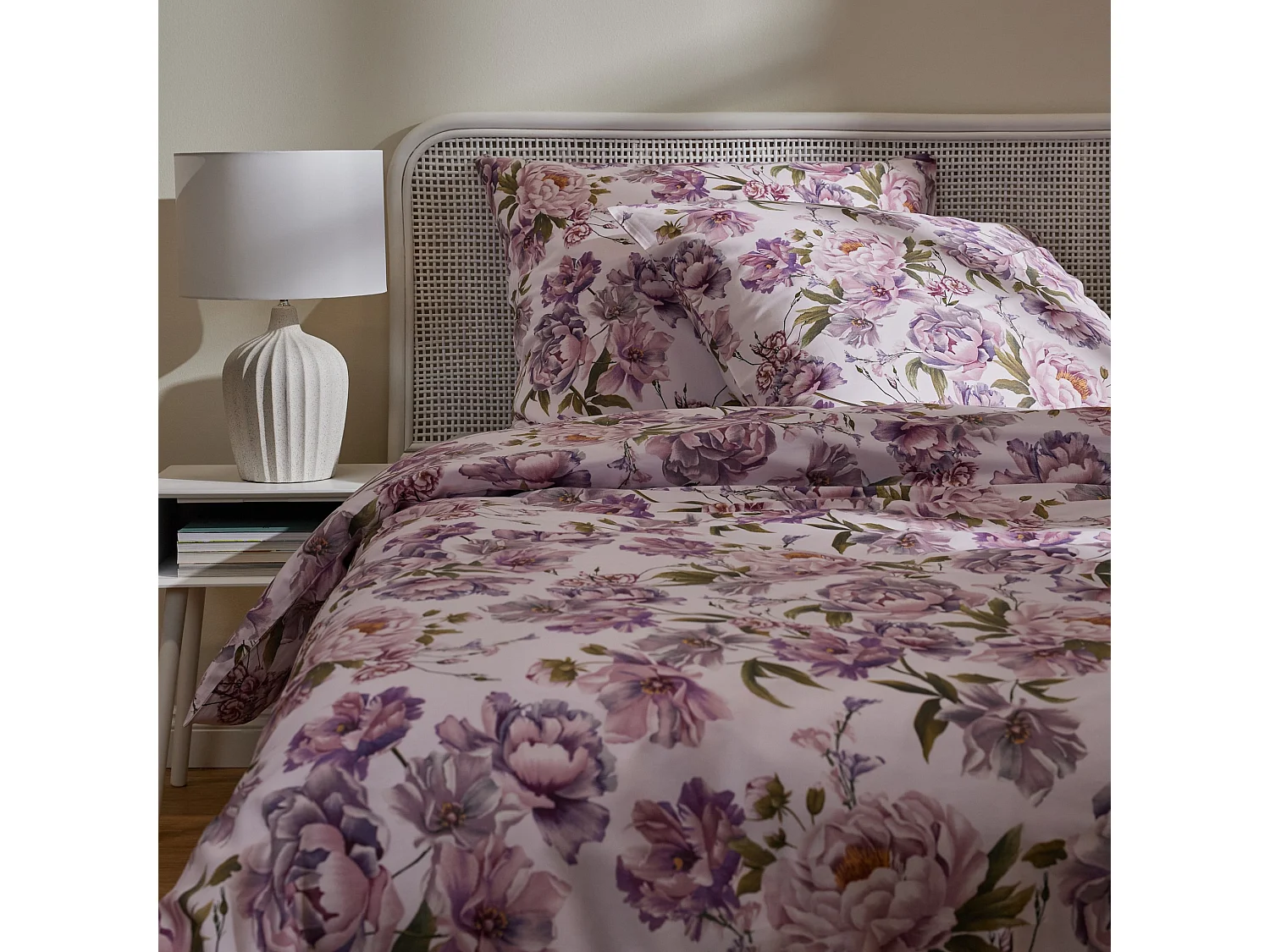 Satin-Baumwoll-Bettwäsche Aurelis mittelrosa 200x220