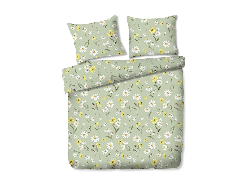 Mikrofaser-Bettwäsche Flordelis mittelgrün 200x220