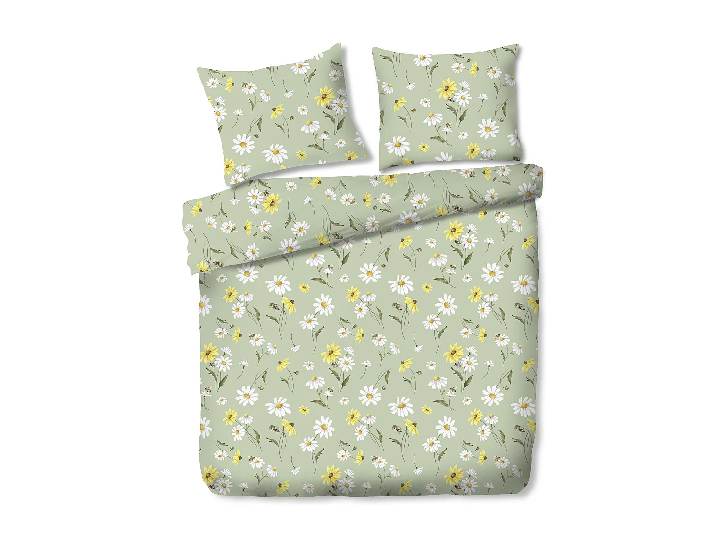 Mikrofaser-Bettwäsche Flordelis mittelgrün 200x220