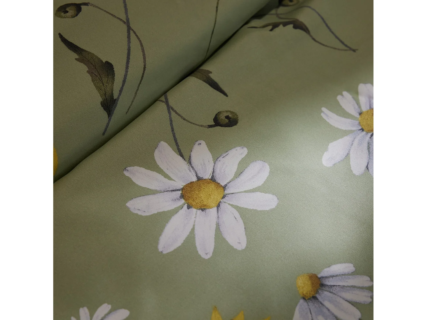 Mikrofaser-Bettwäsche Flordelis mittelgrün 200x220