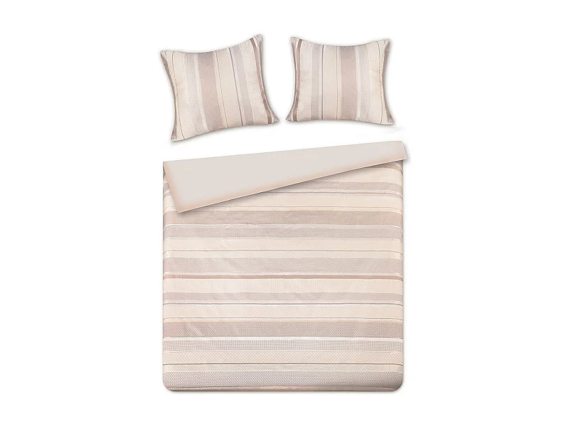 Jacquard-Bettwäsche Gwanda mittleres Beige 160 x 200