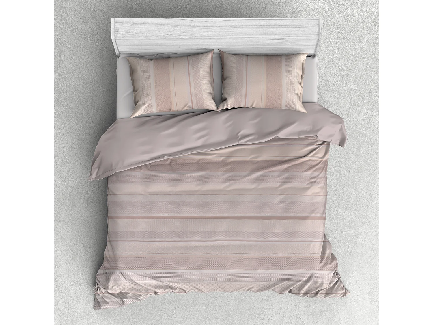 Jacquard-Bettwäsche Gwanda mittleres Beige 160 x 200