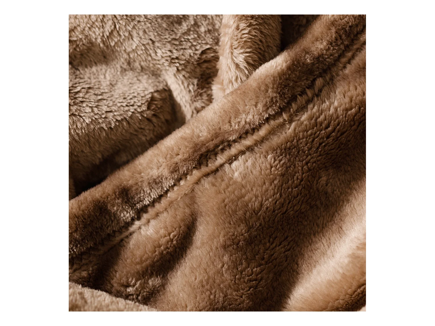 Plaid Couverture Floss brun clair polyester 150x200