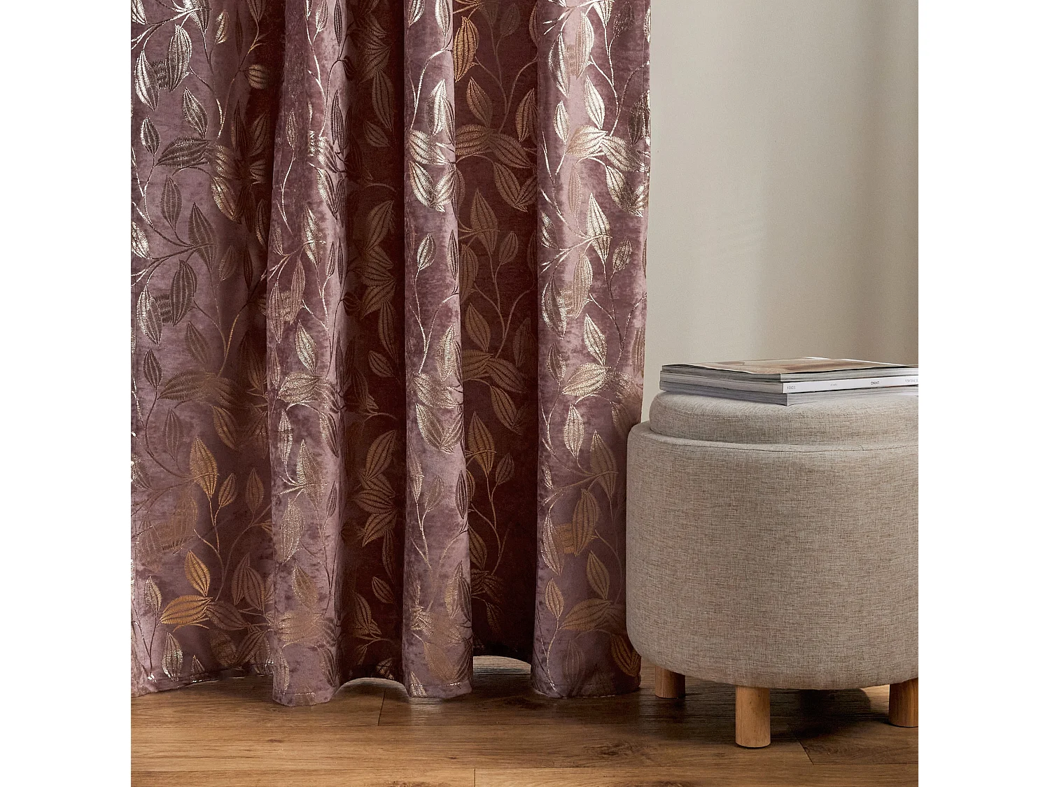 Rideau Blomstela rose foncé 140 x 250