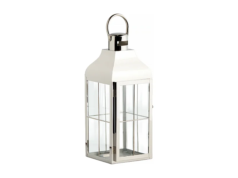Lanterne Carloso argent moyen 42 x 16 x 17