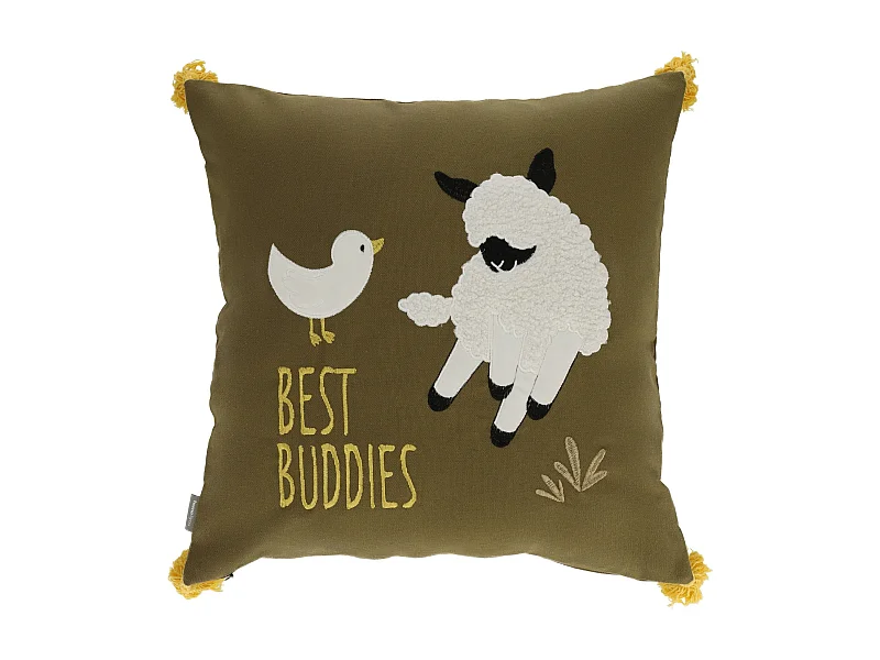 Housse De Couette En Fourrure Buddies Vert Foncé 45 x 45