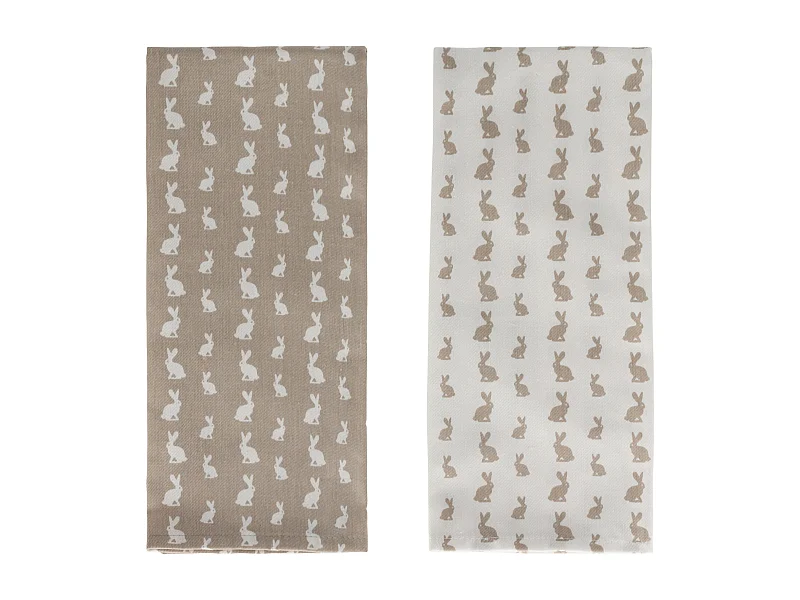 Geschirrtuch-Set Hare mittleres Beige 45x70
