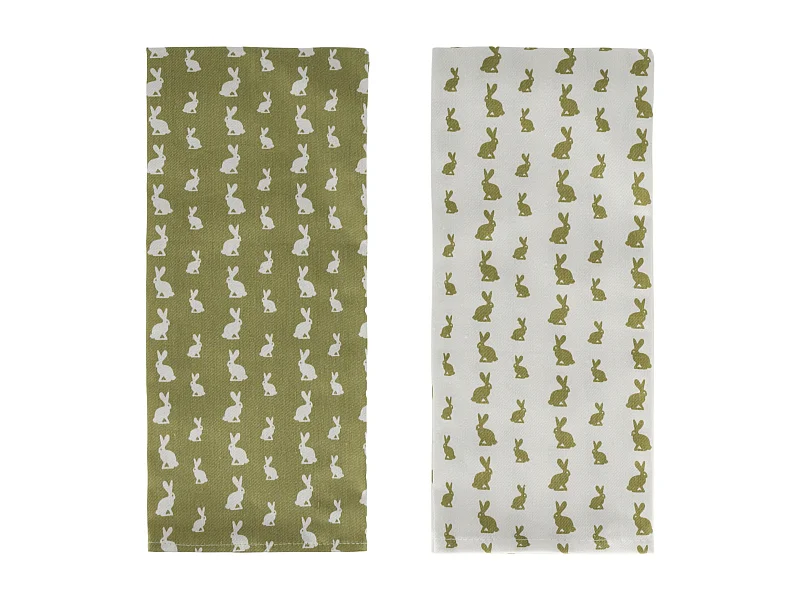 Geschirrtuch-Set Hare dunkelgrün 45x70 cm