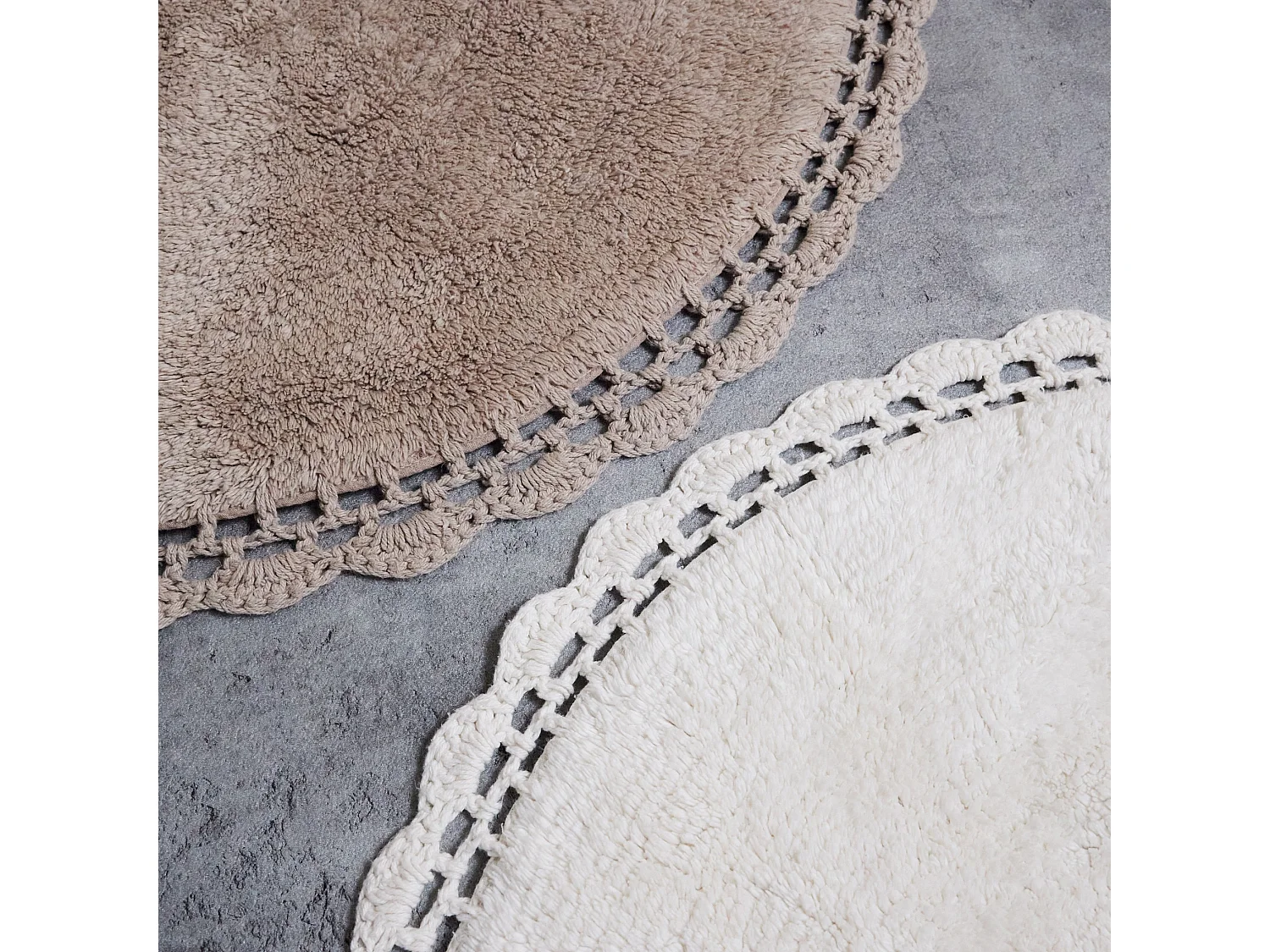 Badteppich Alambrello rund mittel ecru 65 cm