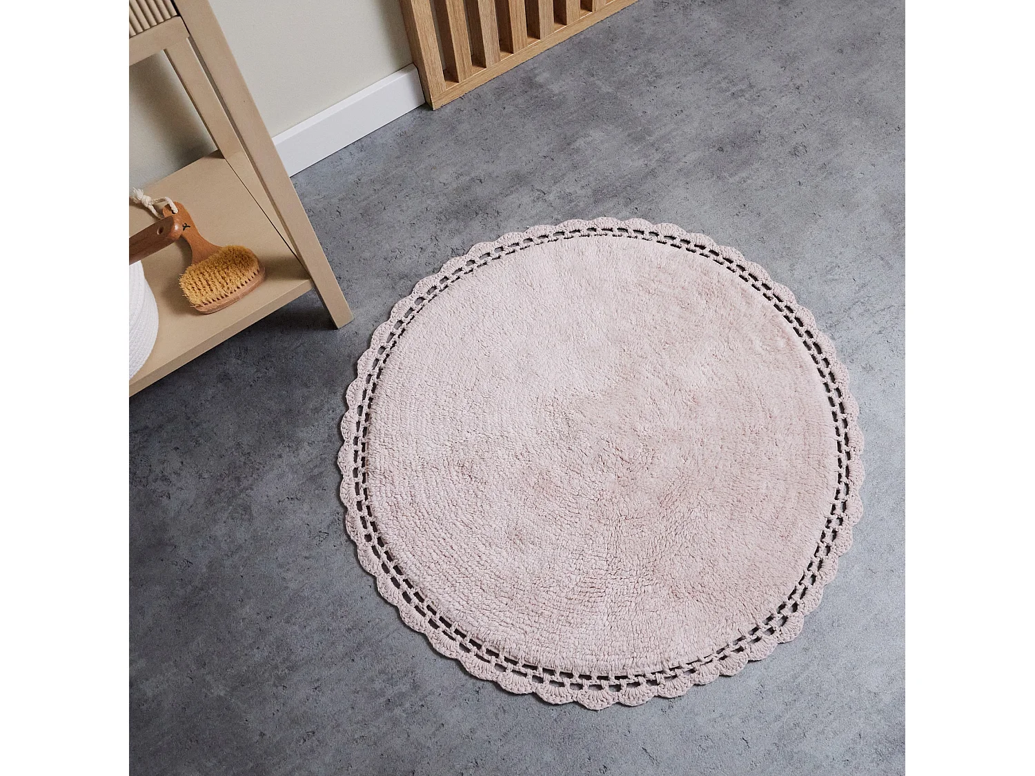 Badteppich Alambrello rund blassrosa 65 cm