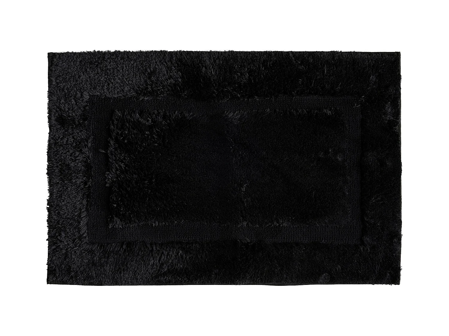Petit Tapis Fluffos, noir moyen, polyester, 60 x 90