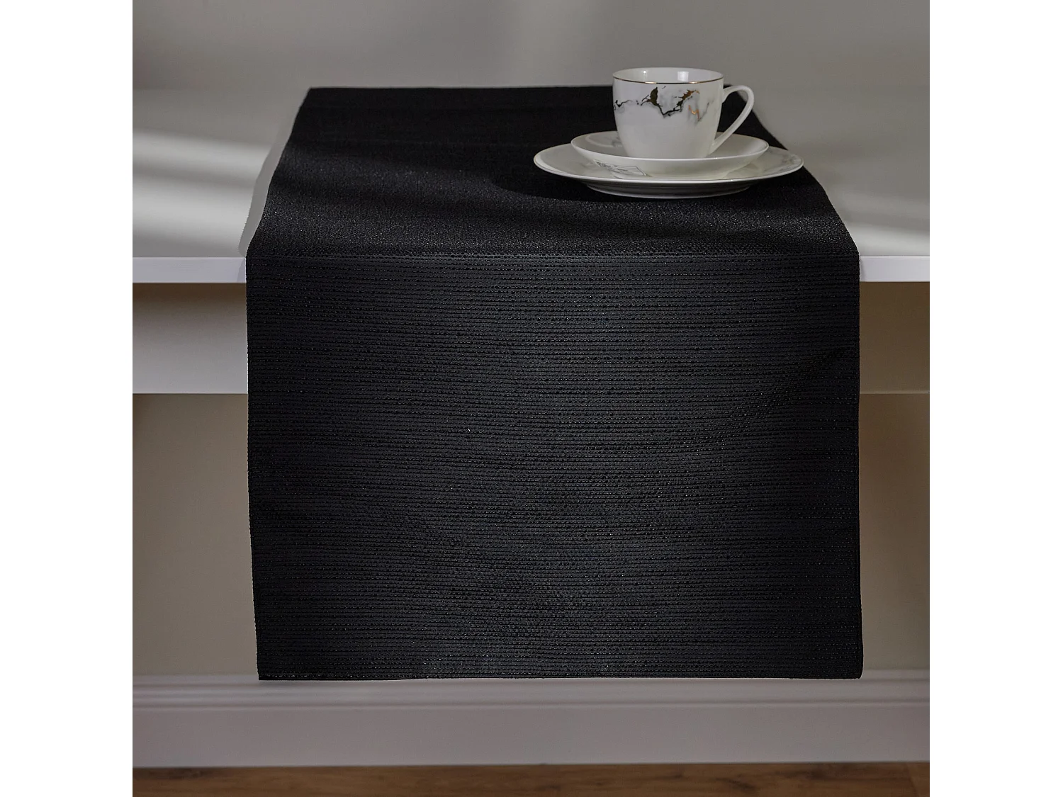 Tischläufer Tinka mittelschwarz 40 x 180