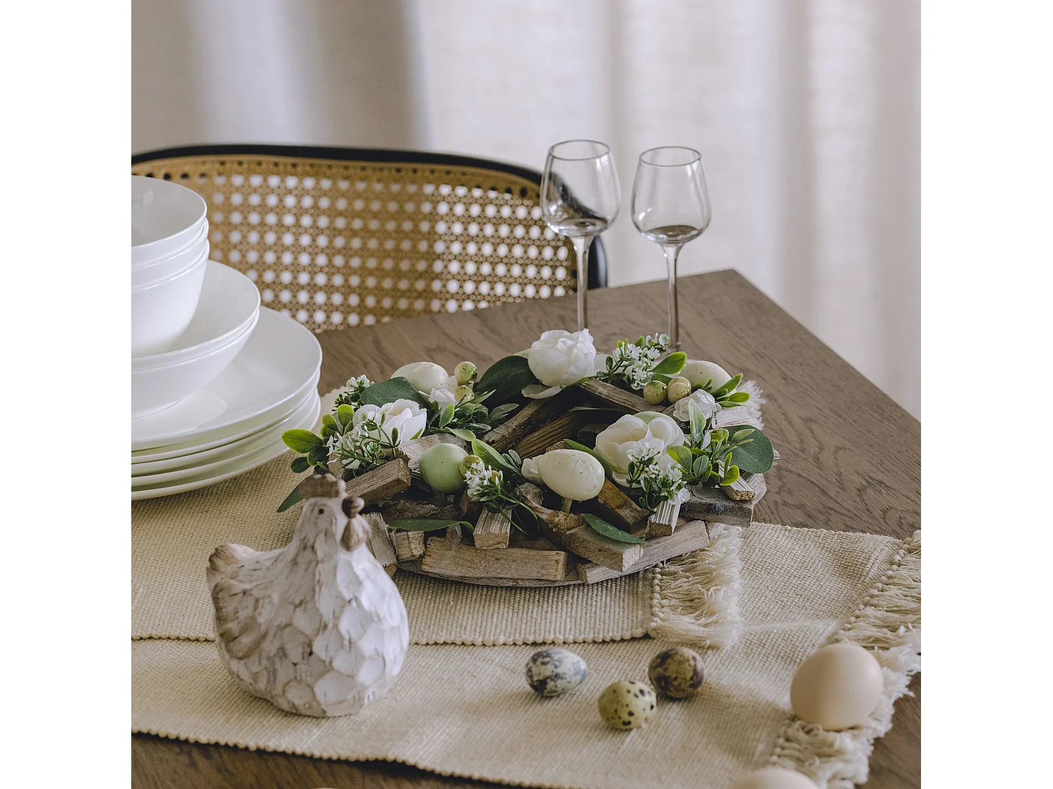 Tischdecke Arata mittleres Beige 80x80