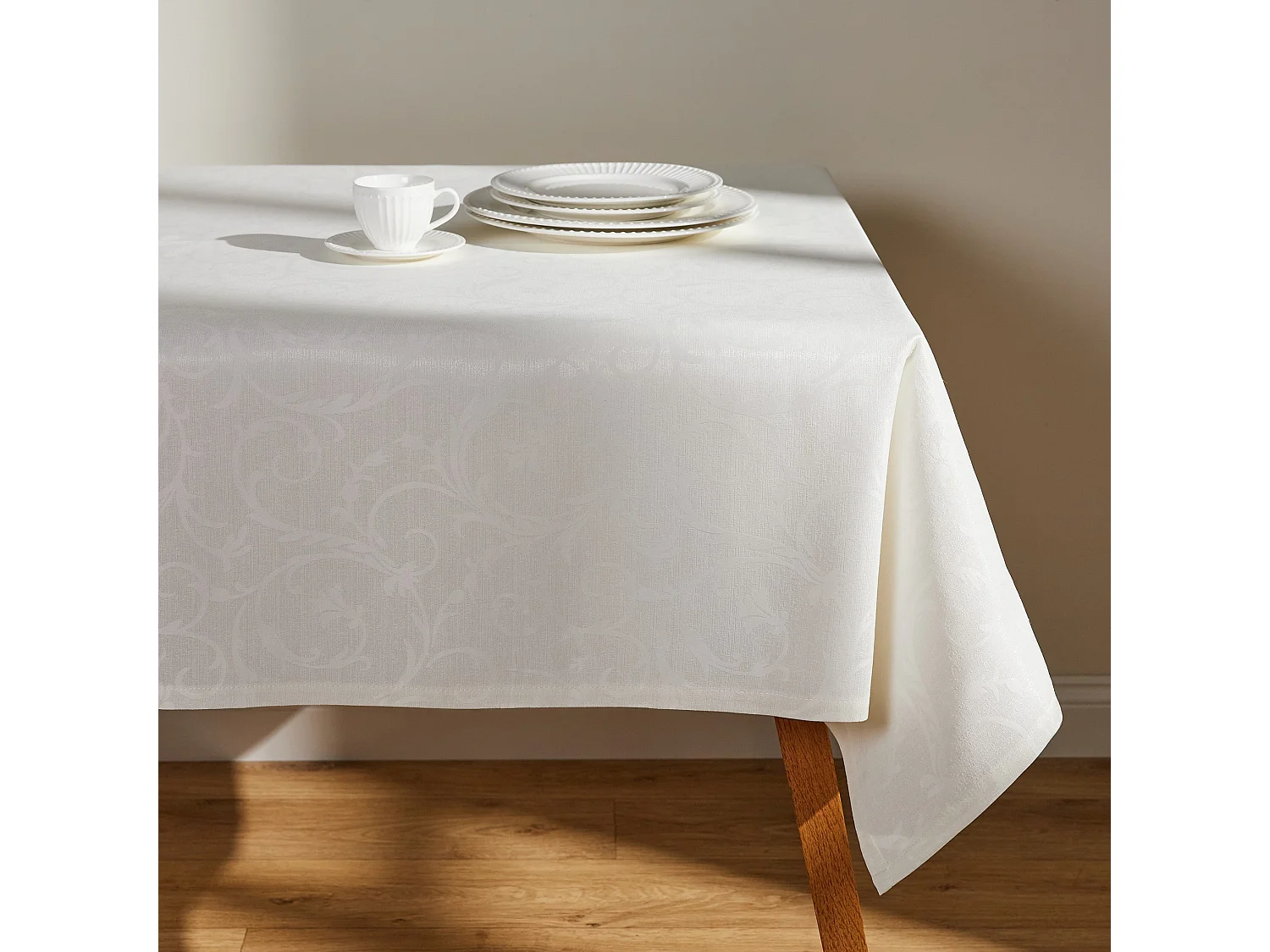 Tischdecke Avenis mittleres Beige 130 x 180 cm