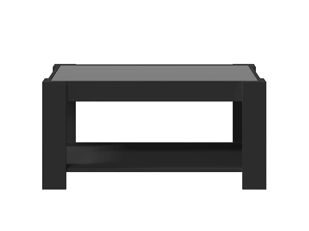 Mesa de centro con LED madera de ingeniería negro 93x53x45 cm