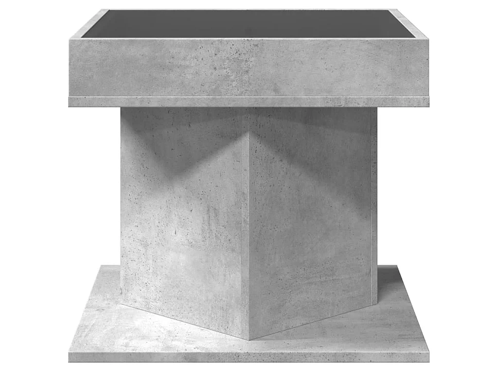 LED-Couchtisch Betongrau 50x50x45 cm Holzwerkstoff