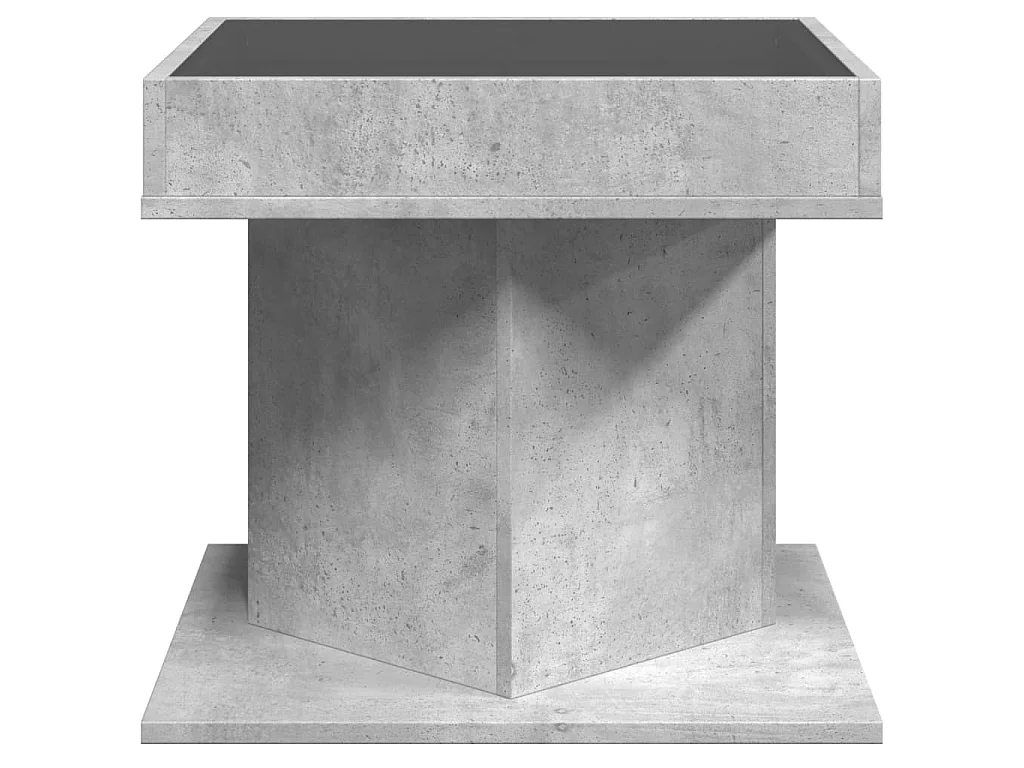 LED-Couchtisch Betongrau 50x50x45 cm Holzwerkstoff