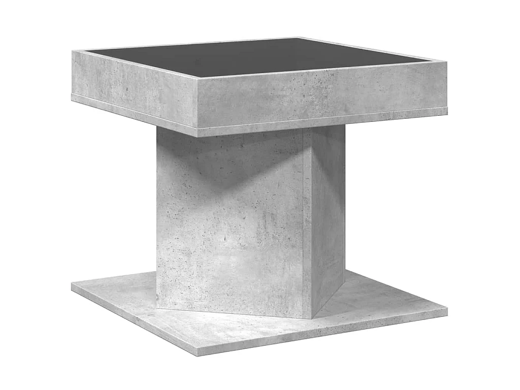 LED-Couchtisch Betongrau 50x50x45 cm Holzwerkstoff