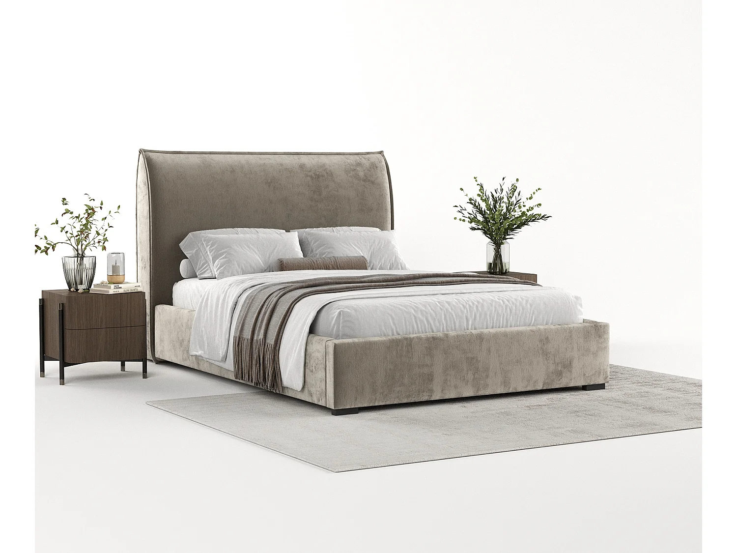 Lit coffre Splash - 140 x 200 cm - chenille - beige