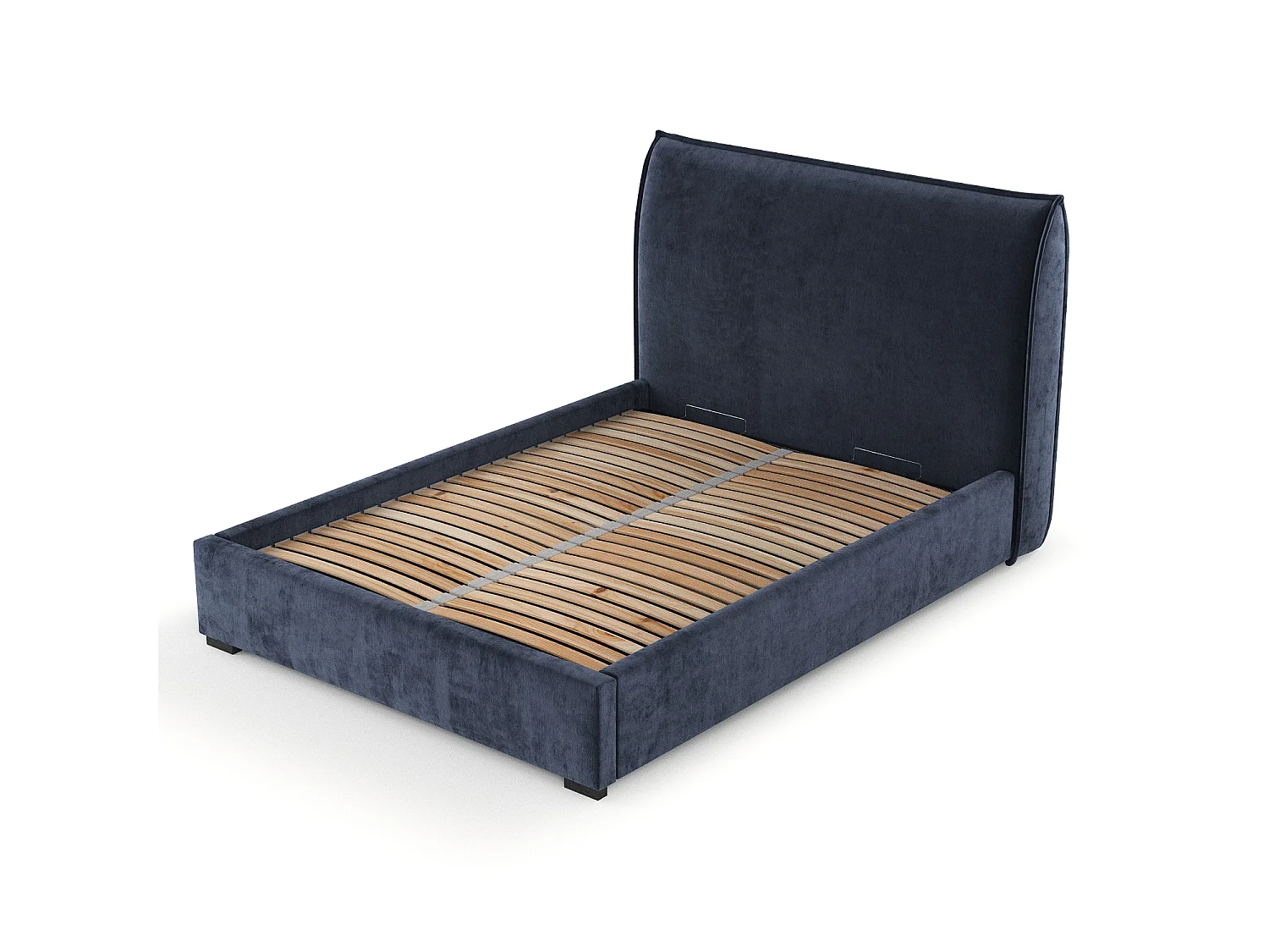 Lit coffre Splash - 140 x 200 cm - chenille - bleu marine