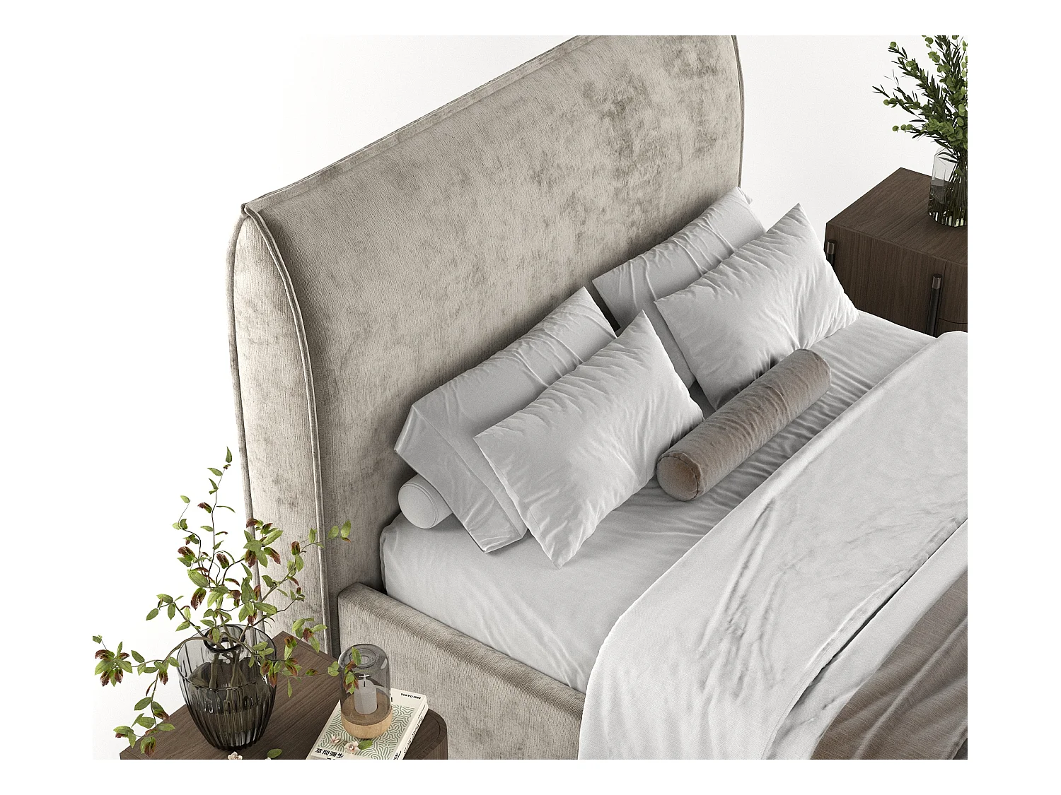 Lit coffre Splash - 180 x 200 cm - chenille - beige