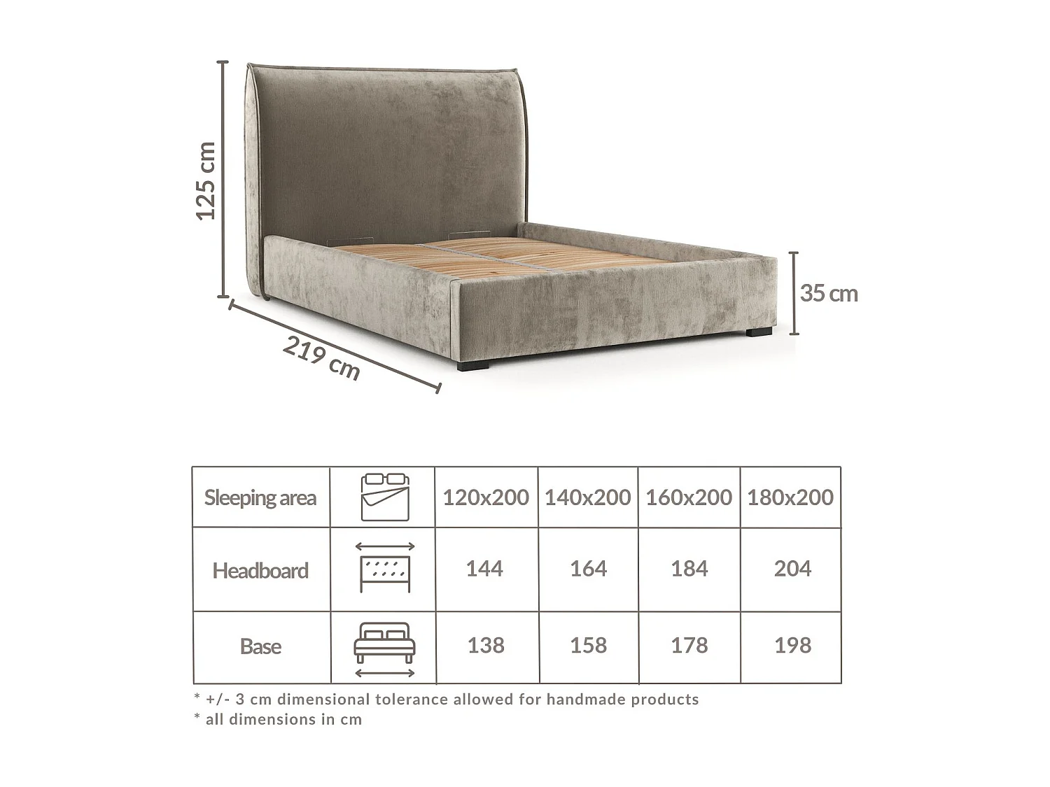 Lit coffre Splash - 180 x 200 cm - chenille - beige