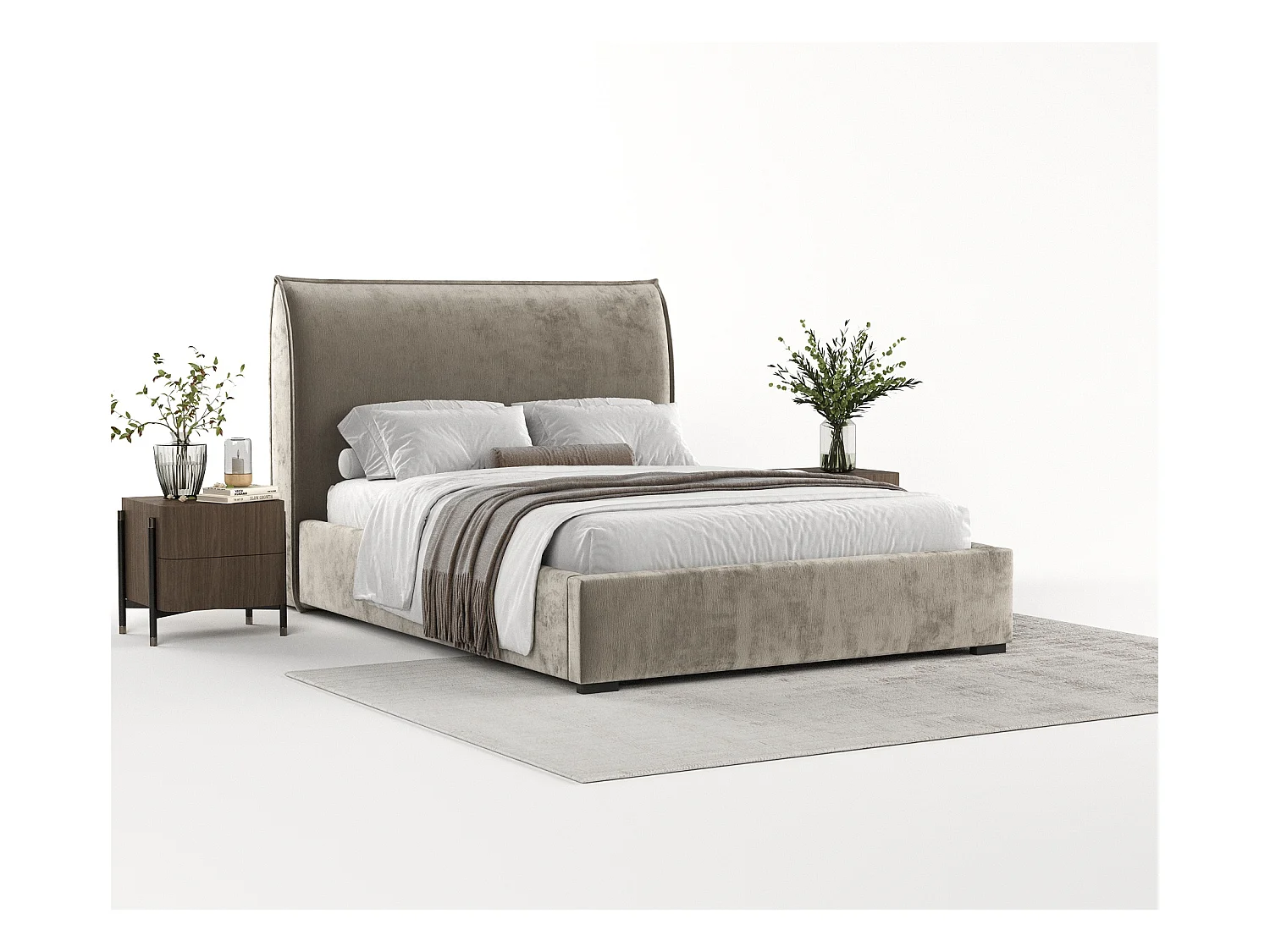 Lit coffre Splash - 180 x 200 cm - chenille - beige