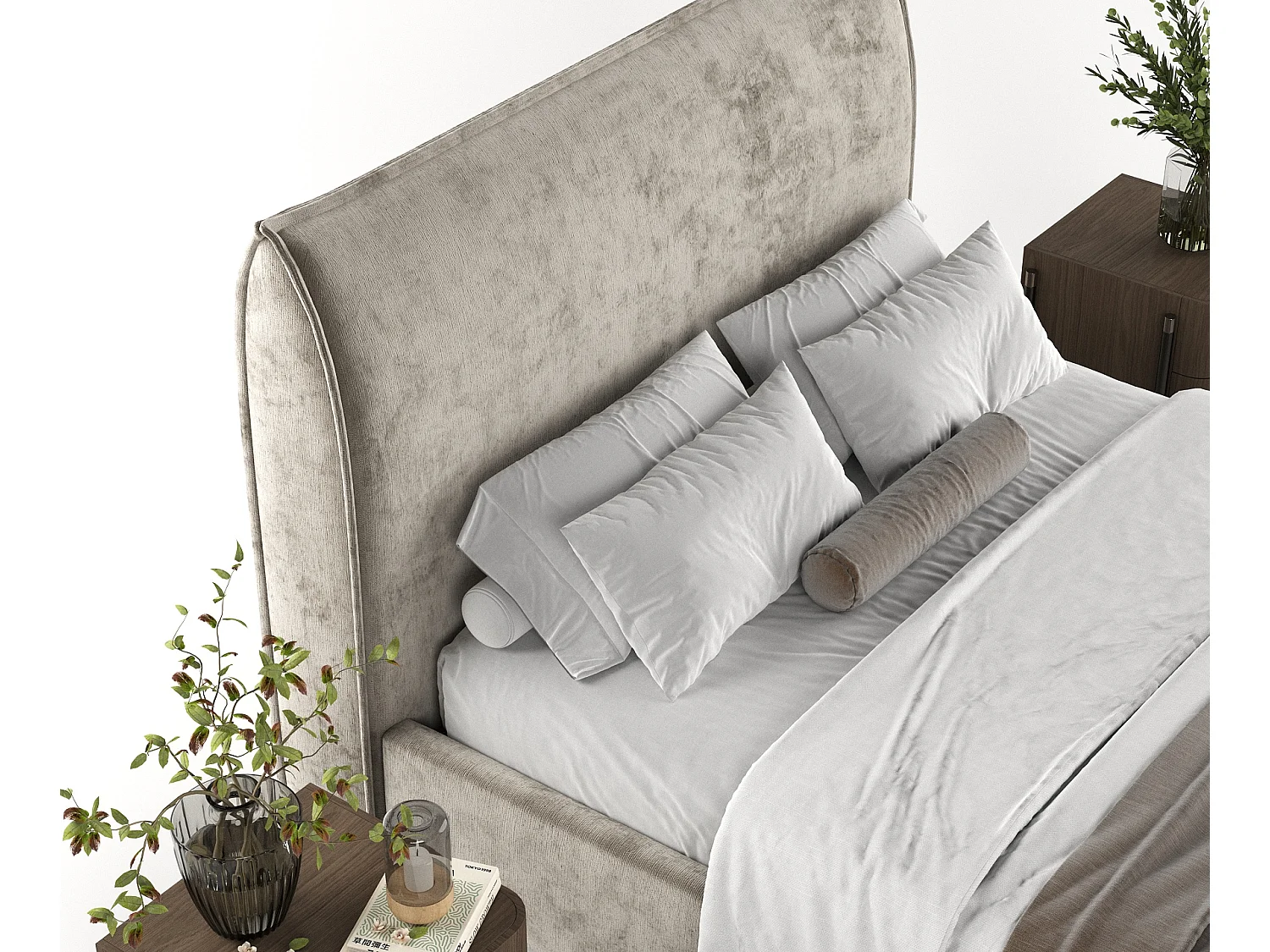 Polsterbett Splash - 180 x 200 cm - Chenille-Stoff - beige