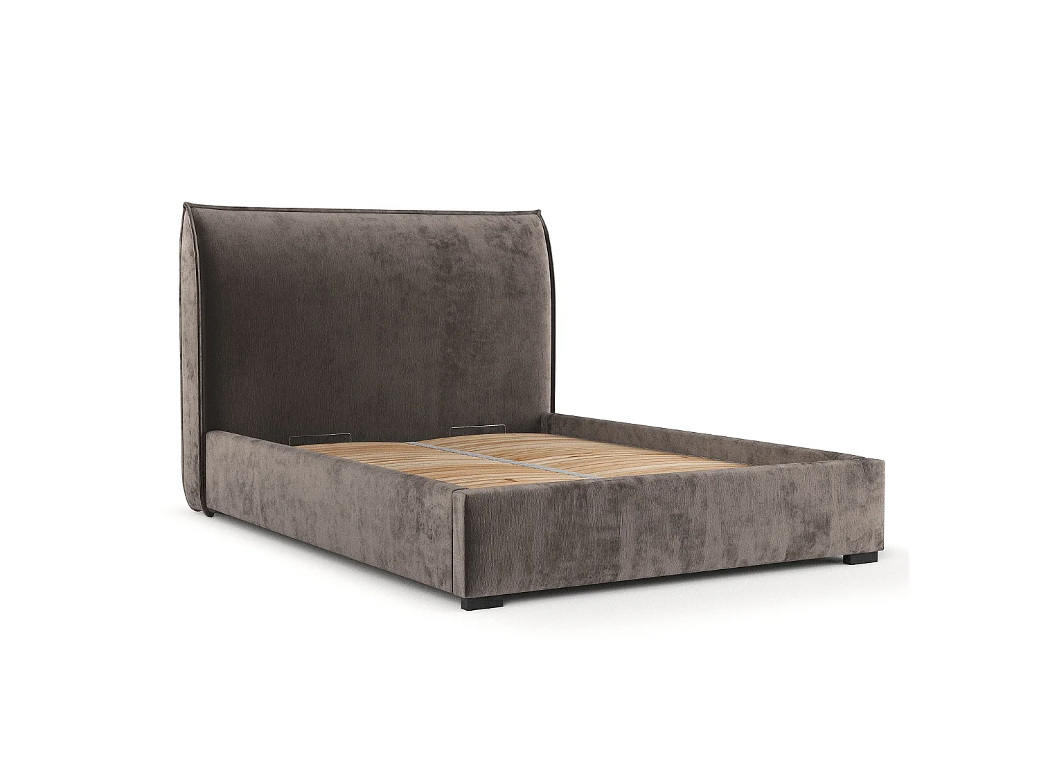 Lit coffre Splash - 160 x 200 cm - chenille - brun