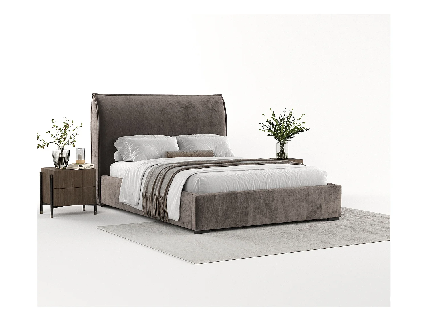 Lit coffre Splash - 180 x 200 cm - chenille - brun