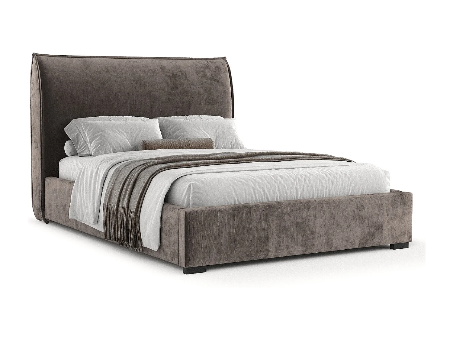 Polsterbett Splash - 180 x 200 cm - Chenille-Stoff - braun