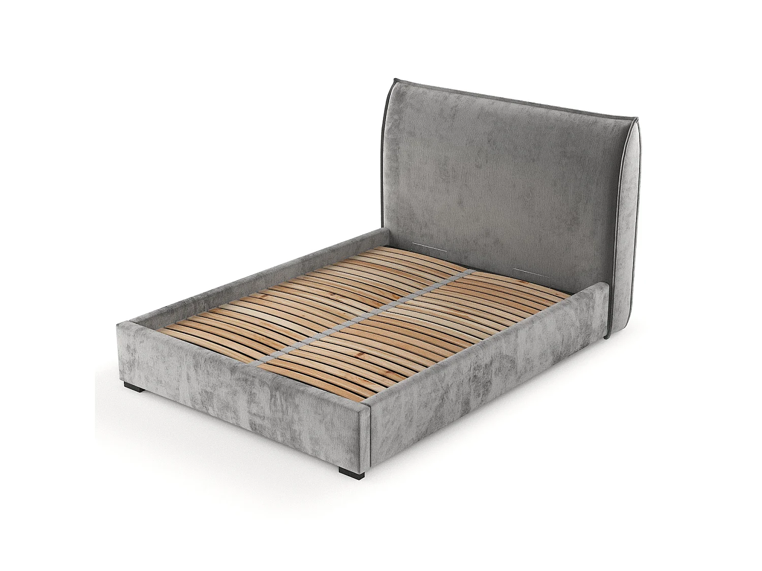 Lit coffre Splash - 180 x 200 cm - chenille - gris