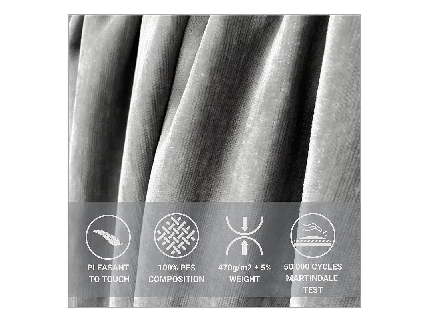 Polsterbett Kendal Dos - 200 x 200 cm - Chenille-Stoff - hellgrau