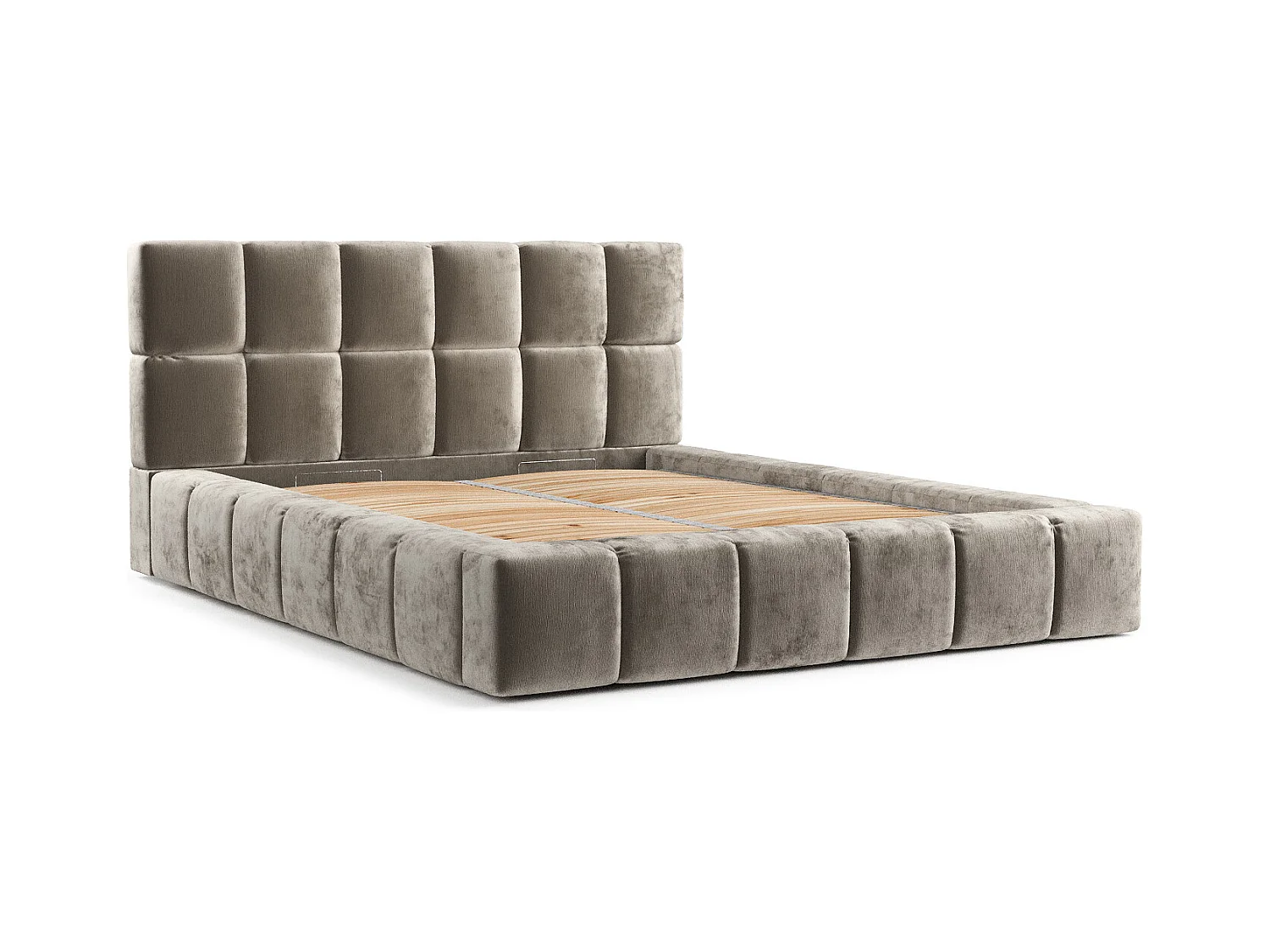 Polsterbett Kendal Dos - 180 x 200 cm - Chenille-Stoff - beige