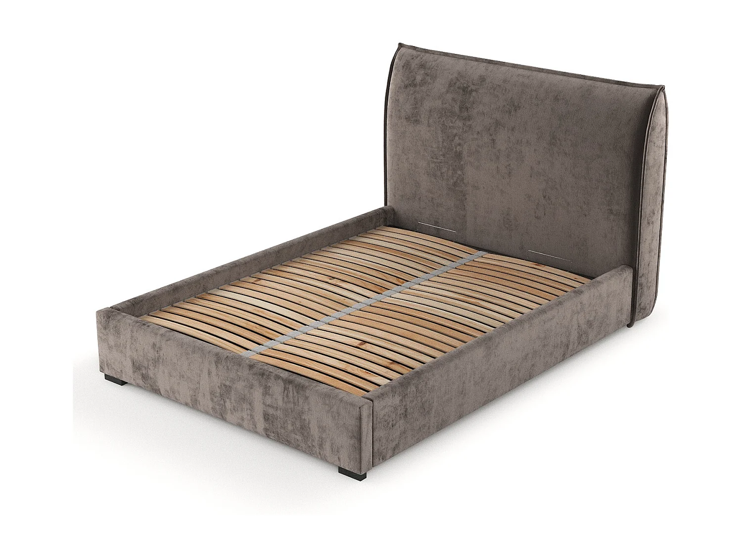 Polsterbett Splash - 120 x 200 cm - Chenille-Stoff - braun