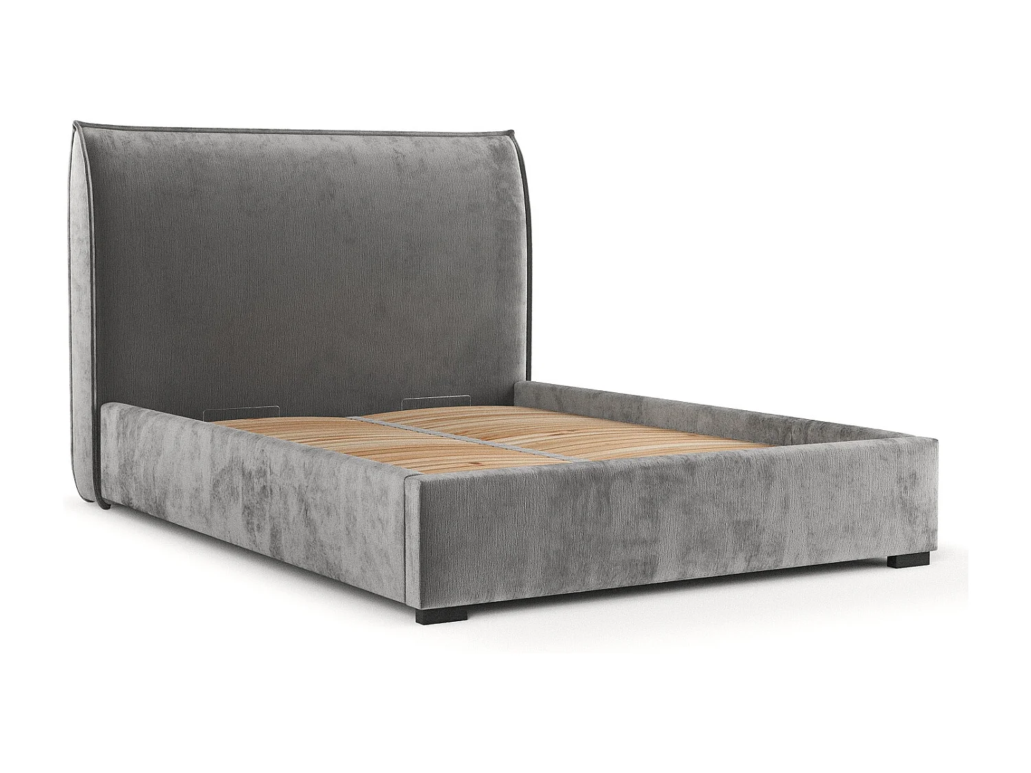 Polsterbett Splash - 160 x 200 cm - Chenille-Stoff - grau