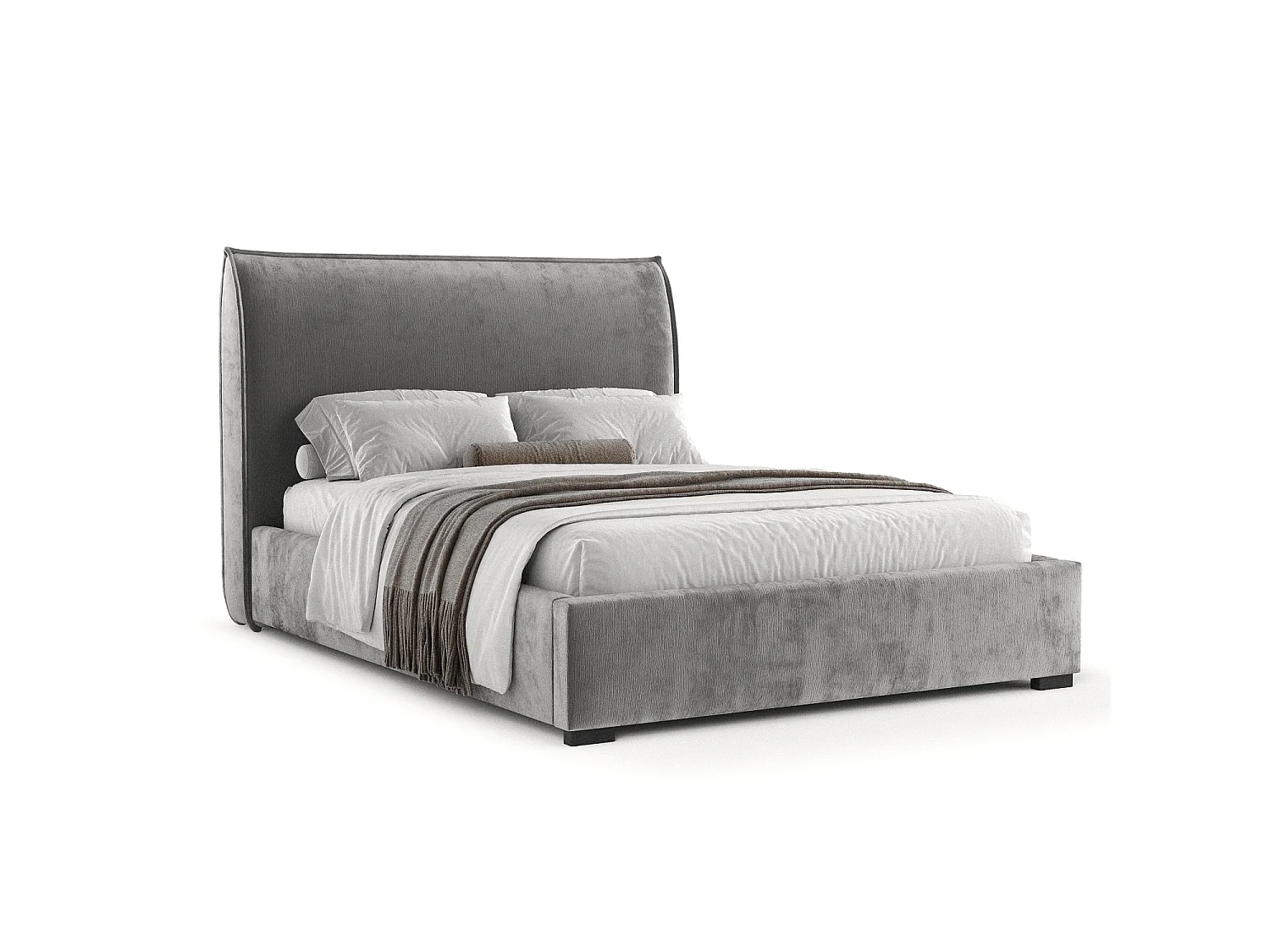 Lit coffre Splash - 140 x 200 cm - chenille - gris