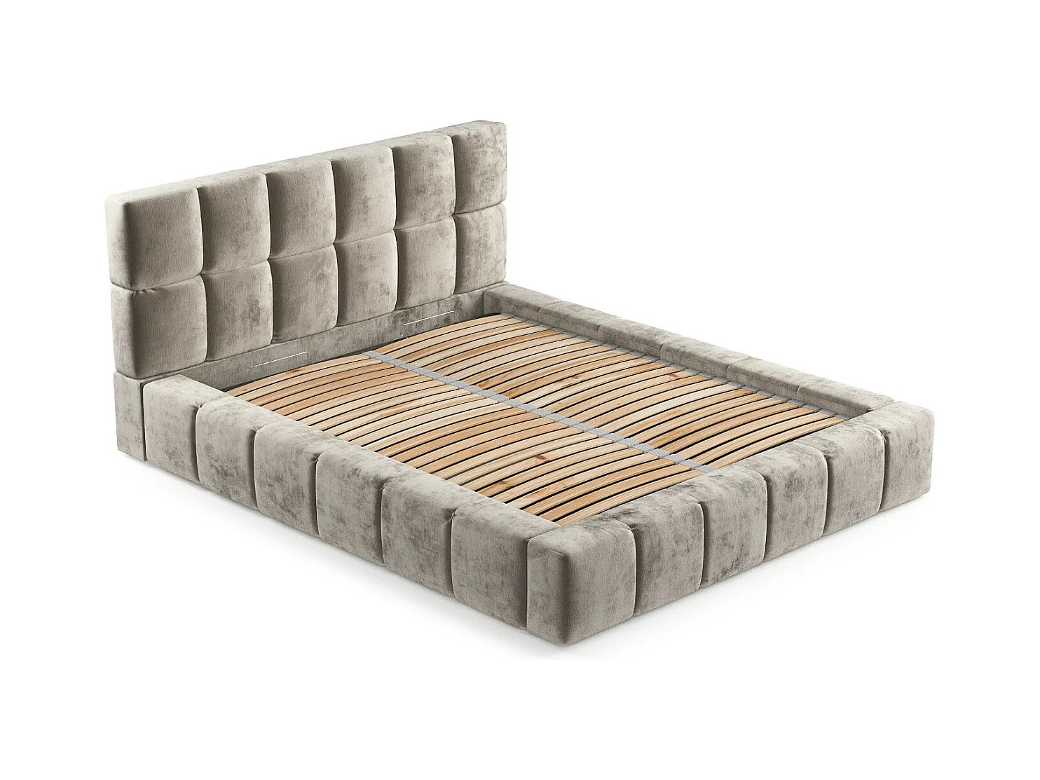 Polsterbett Kendal Dos - 200 x 200 cm - Chenille-Stoff - beige