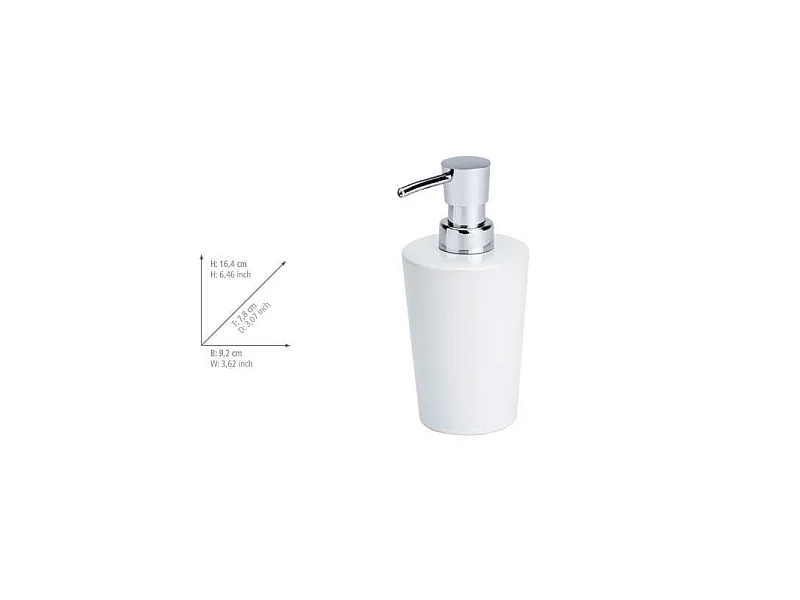 Distributeur de savon en céramique "Coni"- Blanc - L 9,8 x l 7,8 x H 16,4 cm