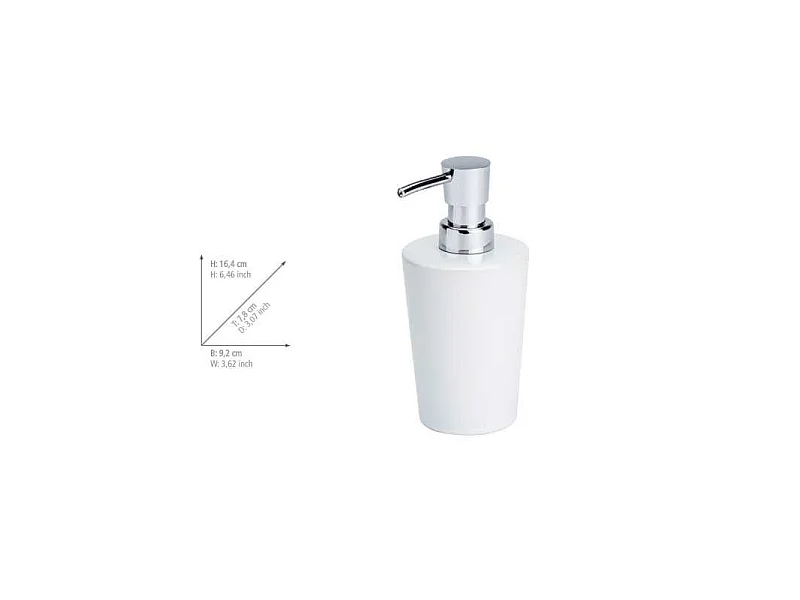 Distributeur de savon en céramique "Coni"- Blanc - L 9,8 x l 7,8 x H 16,4 cm