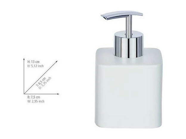 Distributeur de savon en céramique Hexa - Blanc - 290 ml