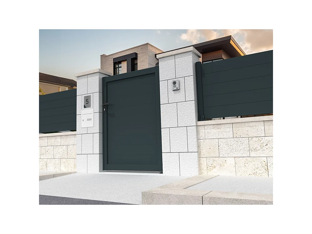 Portillon panneau plein SPASIE 1000x1414mm (Gris anthracite)
