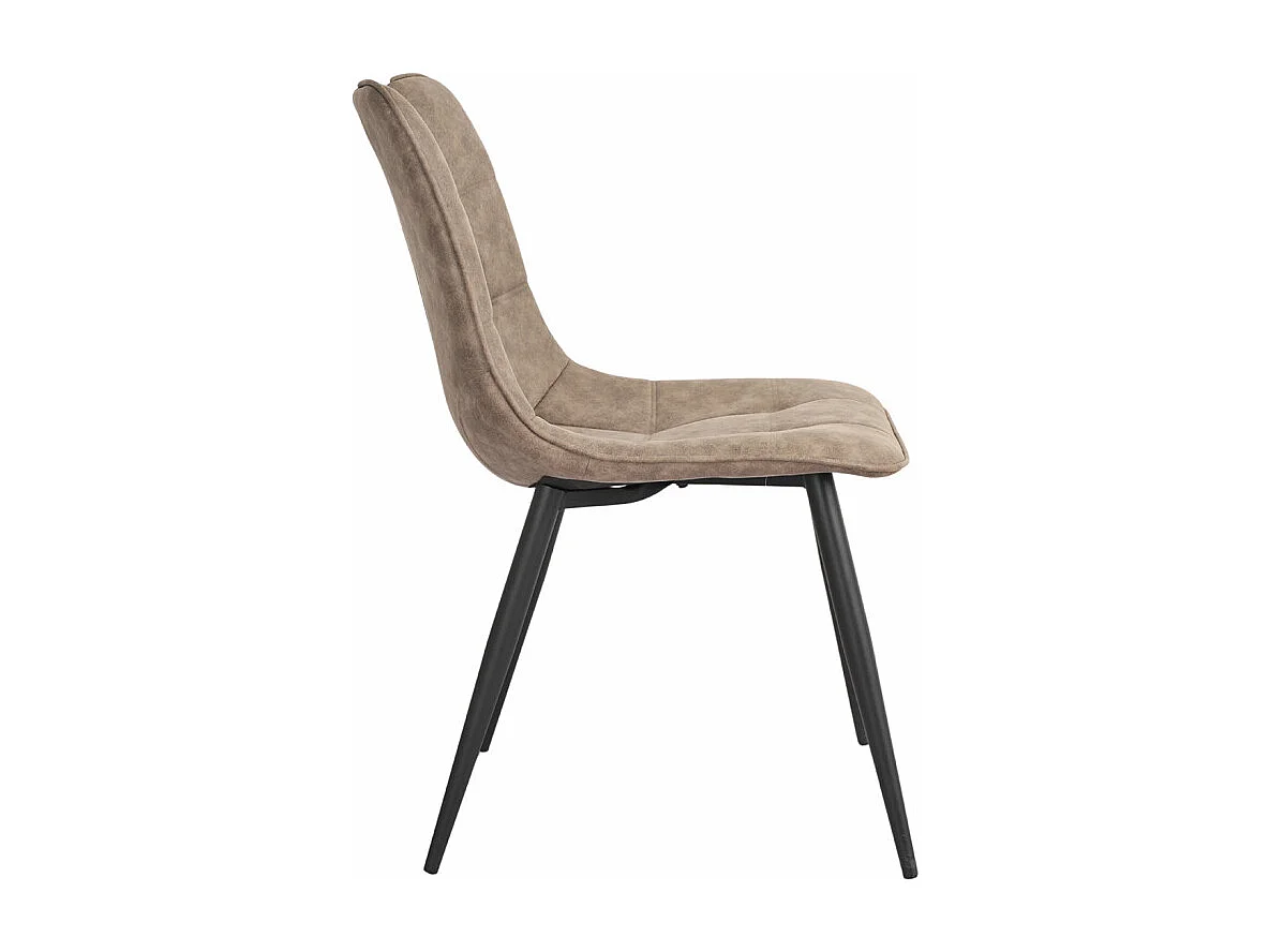 Lot 2 chaises tissu taupe vintage avec poignée et pieds noirs - MUSE 2